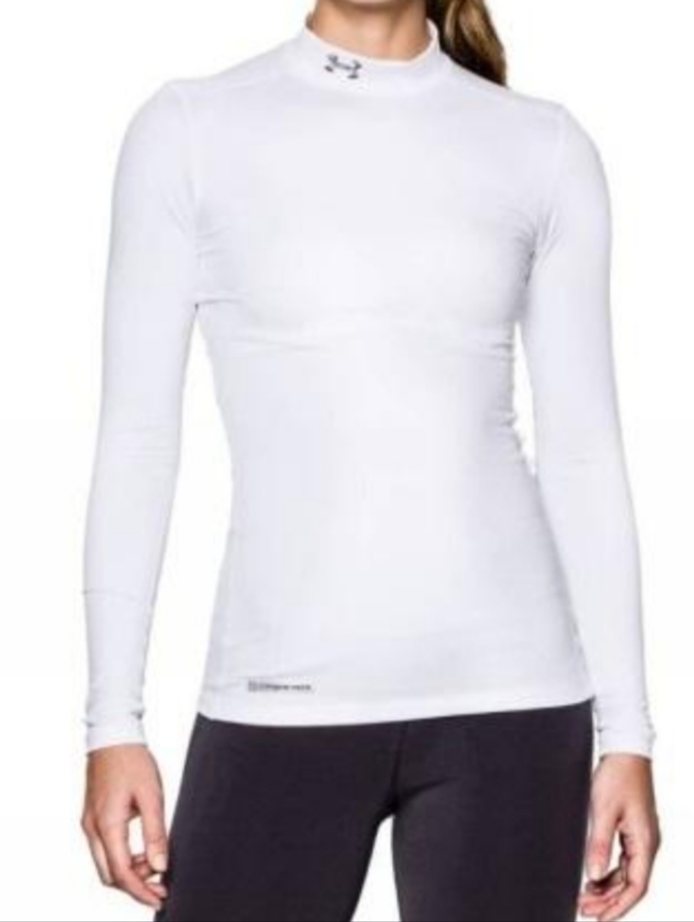 Under Armour Women's White Long Sleeve HeatGear Mock Neck Top